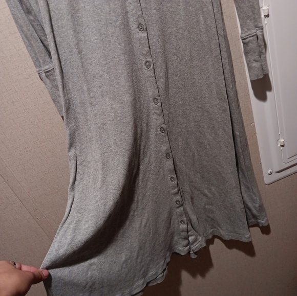 J Crew Gray Button Front Knit Midi Dress size M excellent condition - Picture 4 of 6